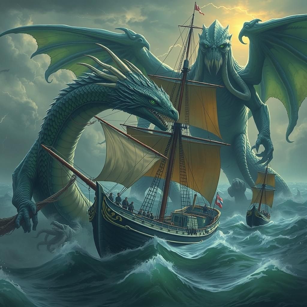 Sea Dragon vs Cthulhu: Epic Battle