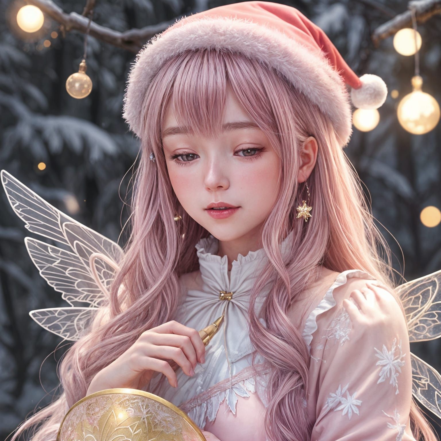 Cute Christmas Fairy in 3D Anime Art
