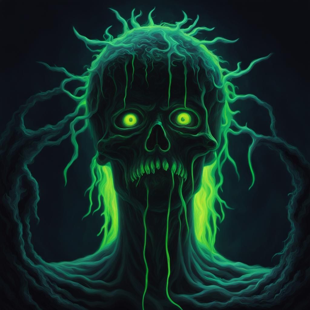 Surreal Fluorescent Nightmare Landscape