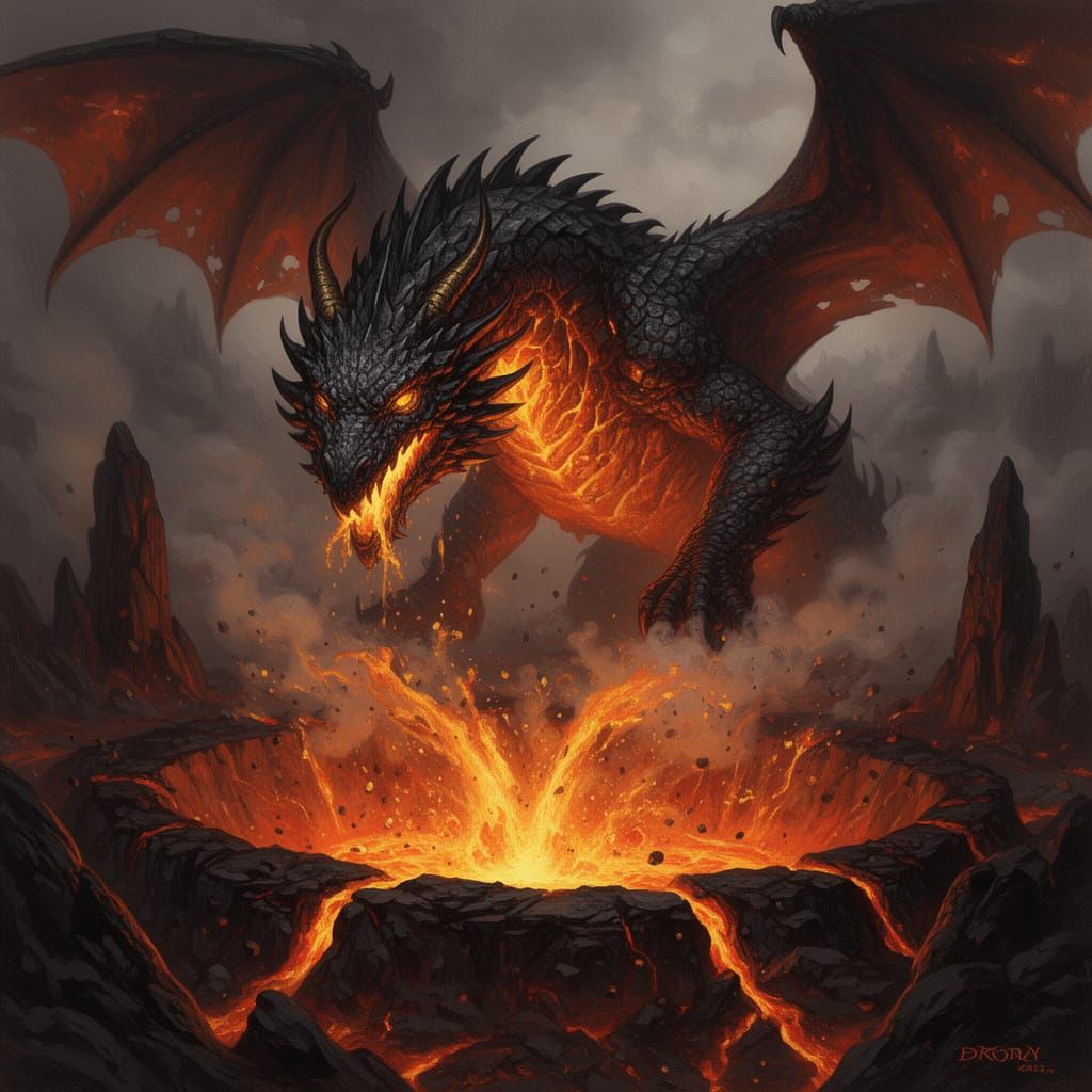 Colossal Fire Dragon Erupts From Active Volcano