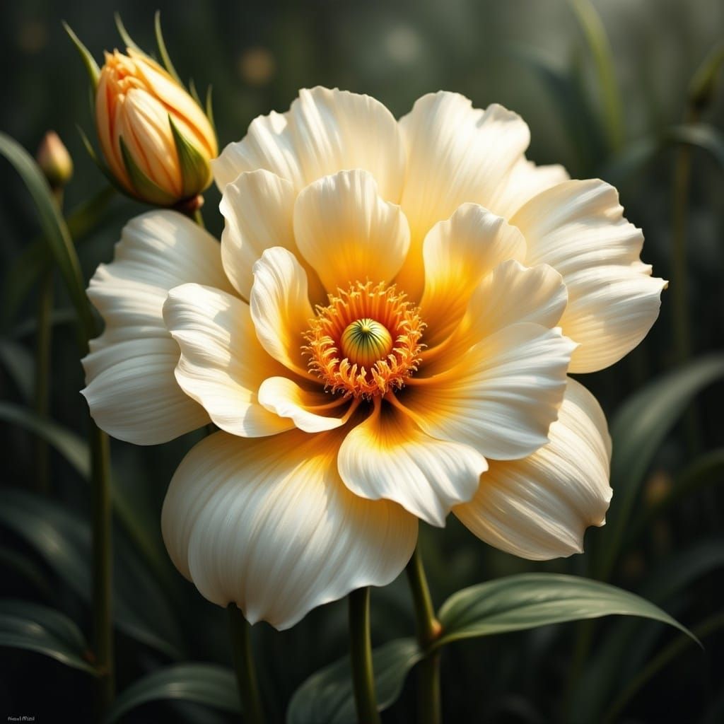 Close-Up Flower with Water Droplets