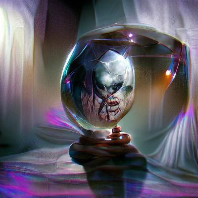 Sinister Crystal Ball, Dark Fantasy Art
