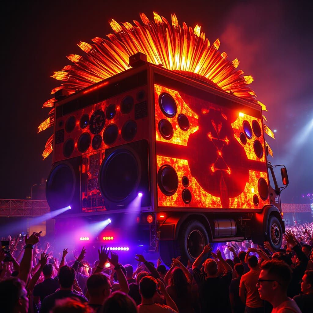 Beast Truck with Speaker Wall at Fiery Urban Festival