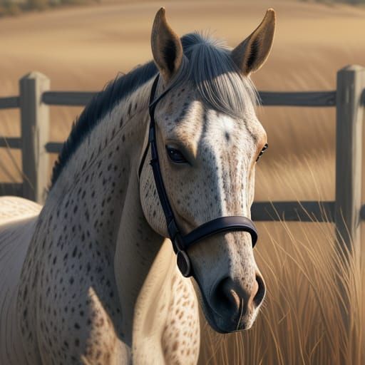 Dappled Appaloosa Portrait in Warm Golden Light