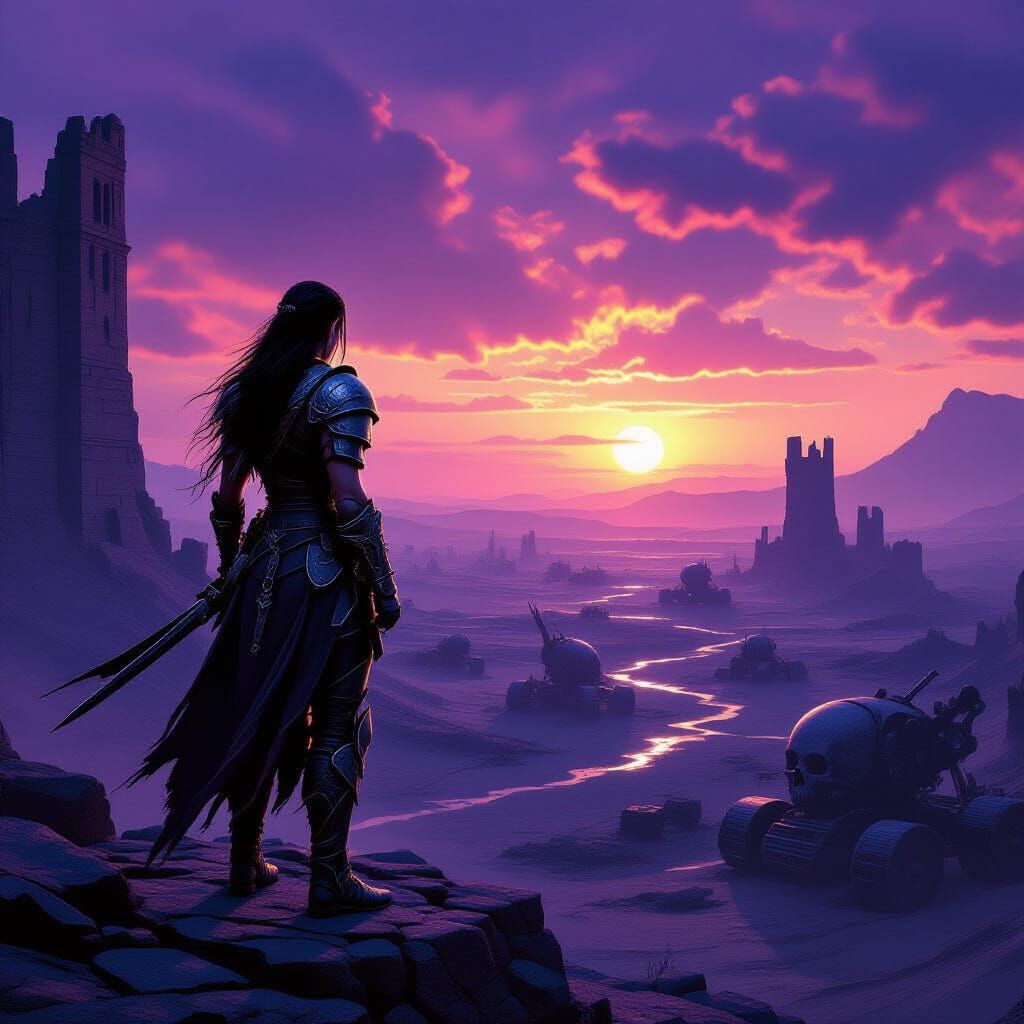 Elf Warrior Surveys Post-Apocalyptic Wasteland in Fantasy Ep...