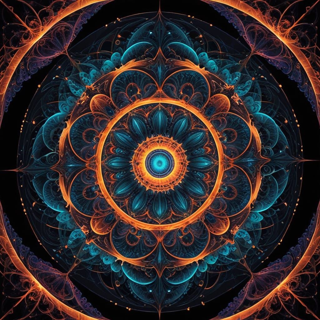 Infinite Fractal Temple in Cosmic Vortex