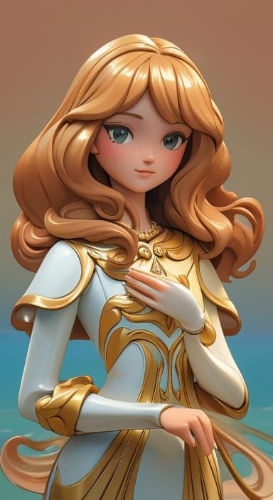 Playmobil Doll as Venus in Botticelli-Inspired Oil Painting