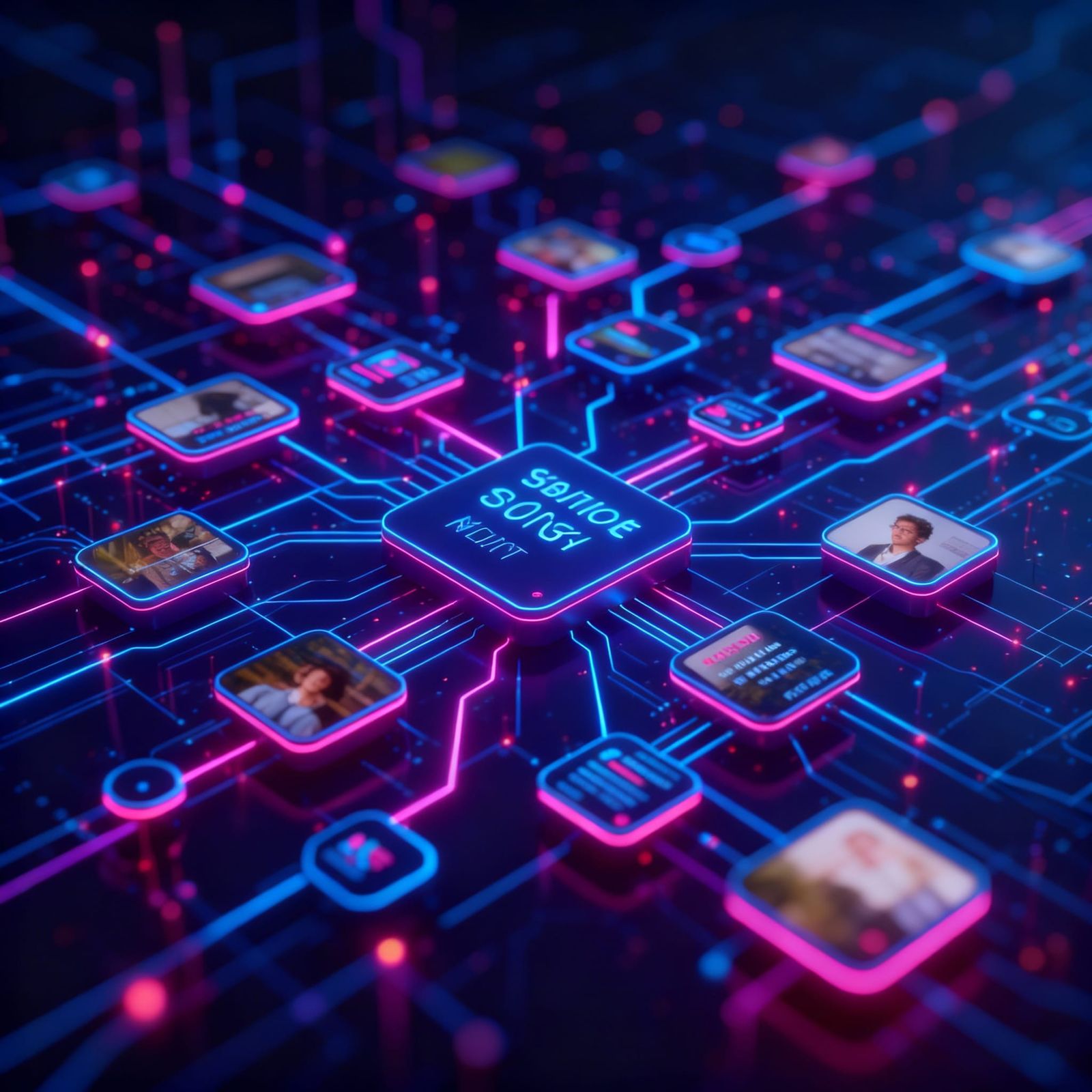 3D Vibrant Mind Map with Image Boxes