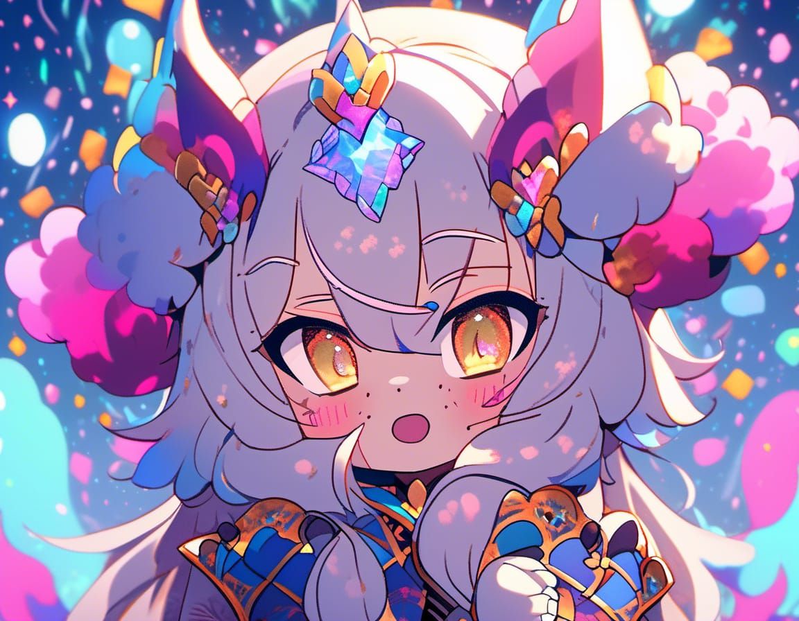 Colorful Cosmic Bear in Sci-Fi World