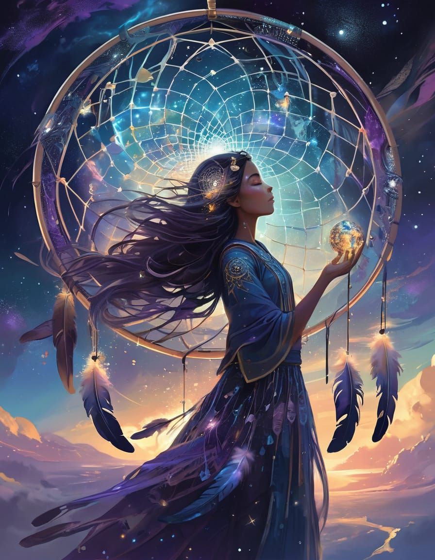 Cosmic Dreamcatcher in Vibrant Starlight