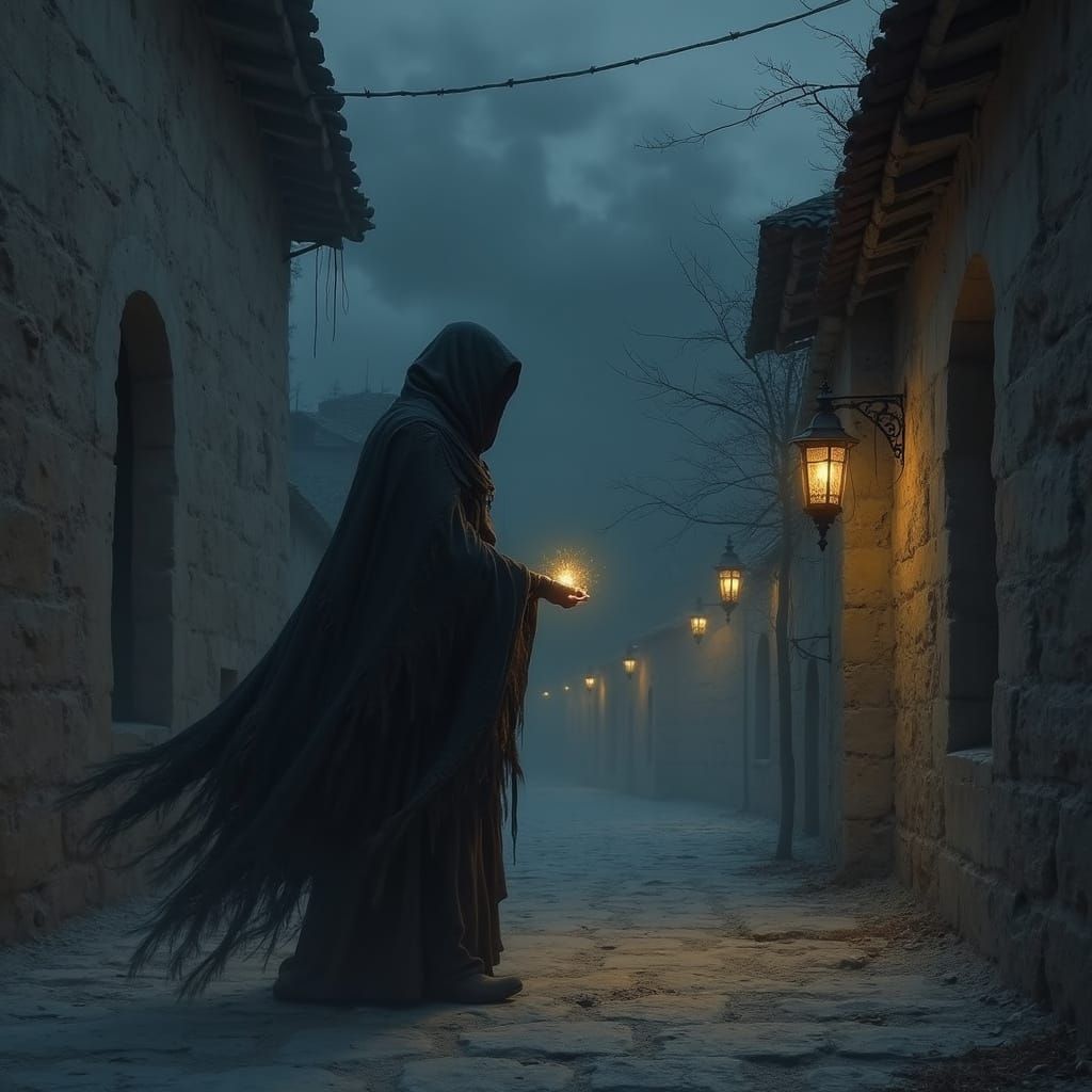 Mysterious Wanderer in Shadowed Twilight