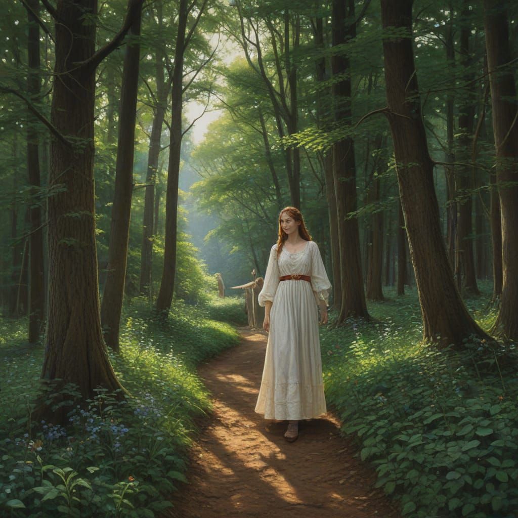 Whimsical Medieval Scene in Oil Paint Style