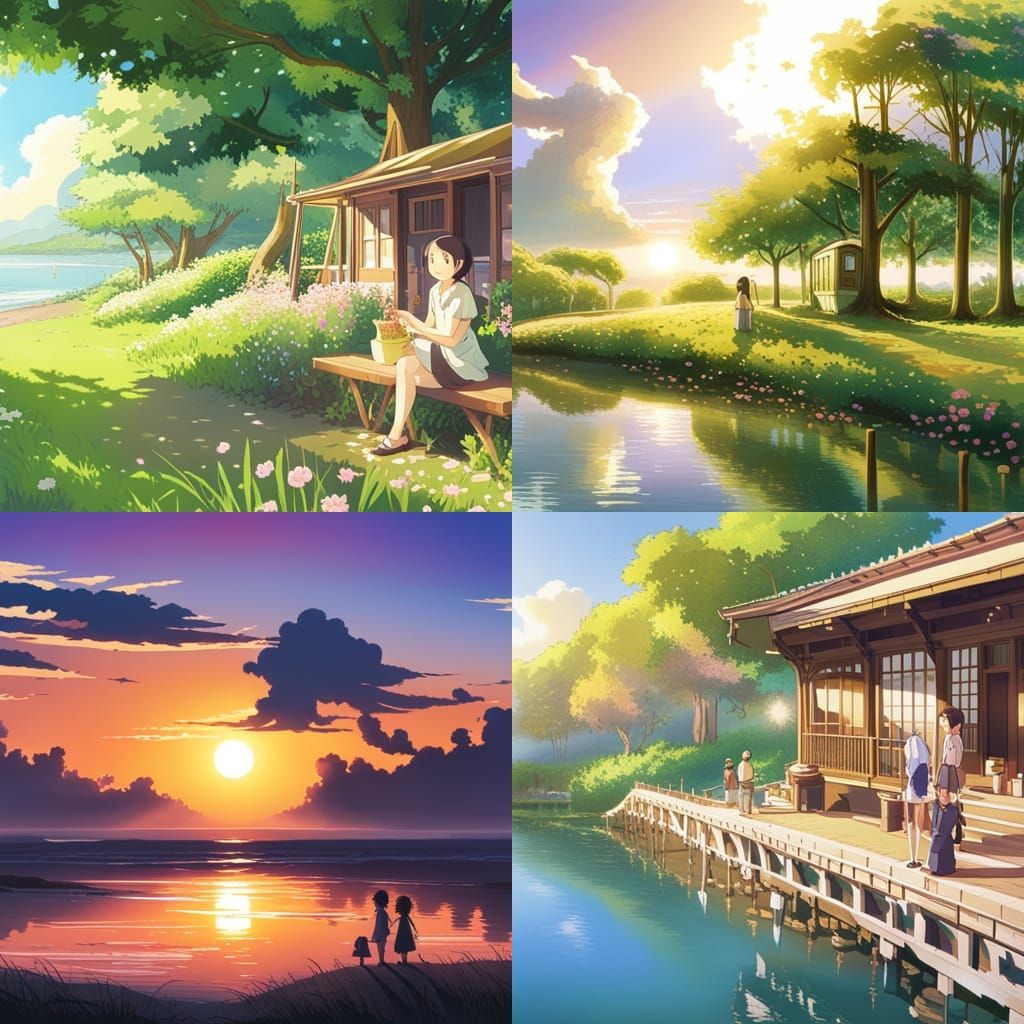 Stylized Summer Dress in Studio Ghibli Anime Style