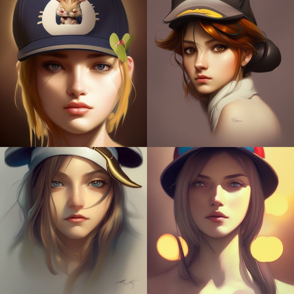 Girl in Meowth Hat: Detailed 8K Portrait