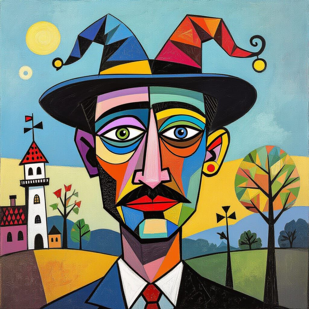 Magical Quirky Primitivism Style Artwork