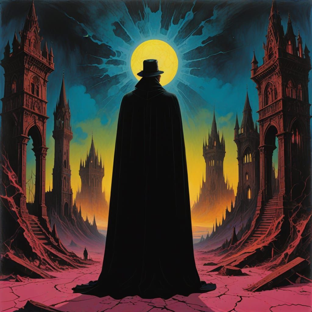 Cyberpunk Gothic Vampire in Day-Glo Hues