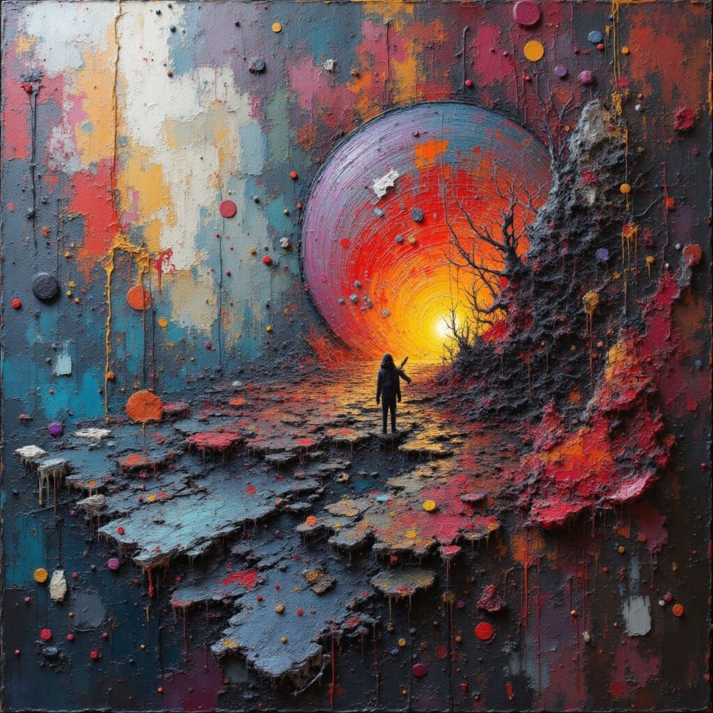 Angular Abstract Illusion in Multilayered Textures