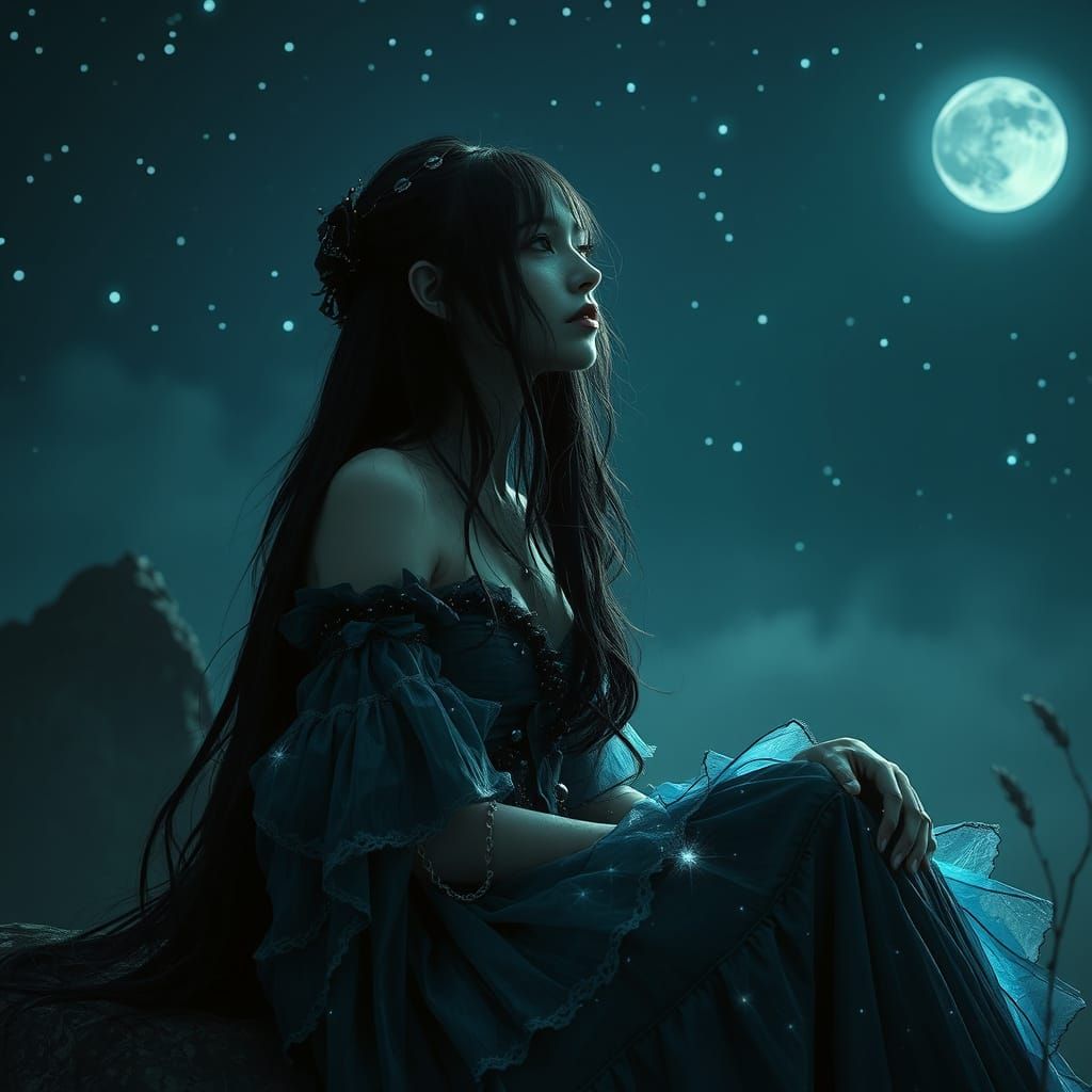 Steampunk Goddess Introspection Under the Stars