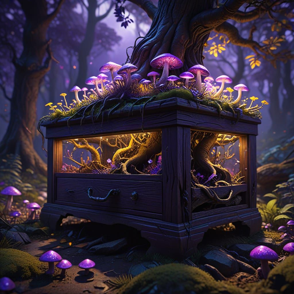 Forest Inside Drawer: Dark Fantasy Concept Art