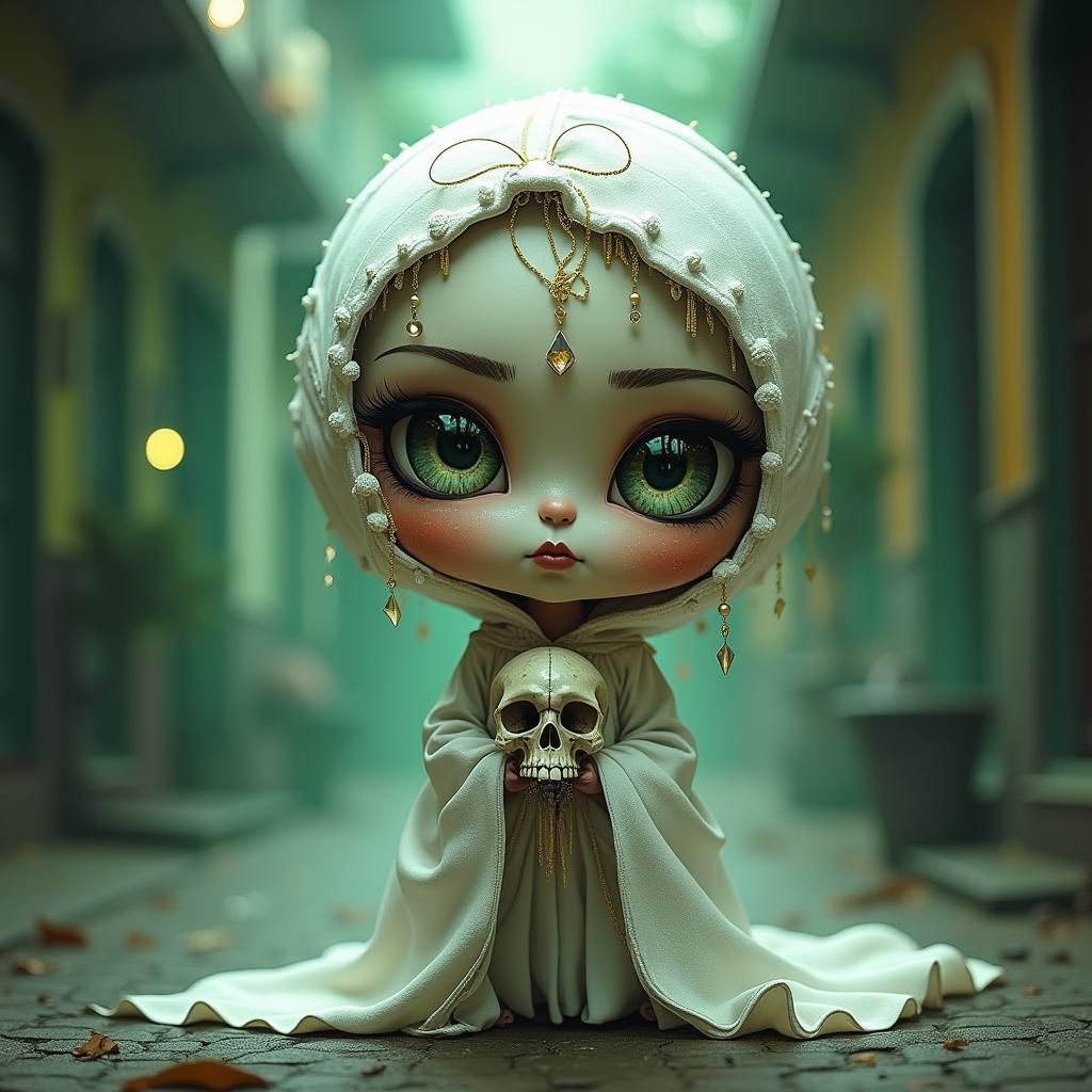 Chibi Voodoo Priestess in Ethereal Twilight