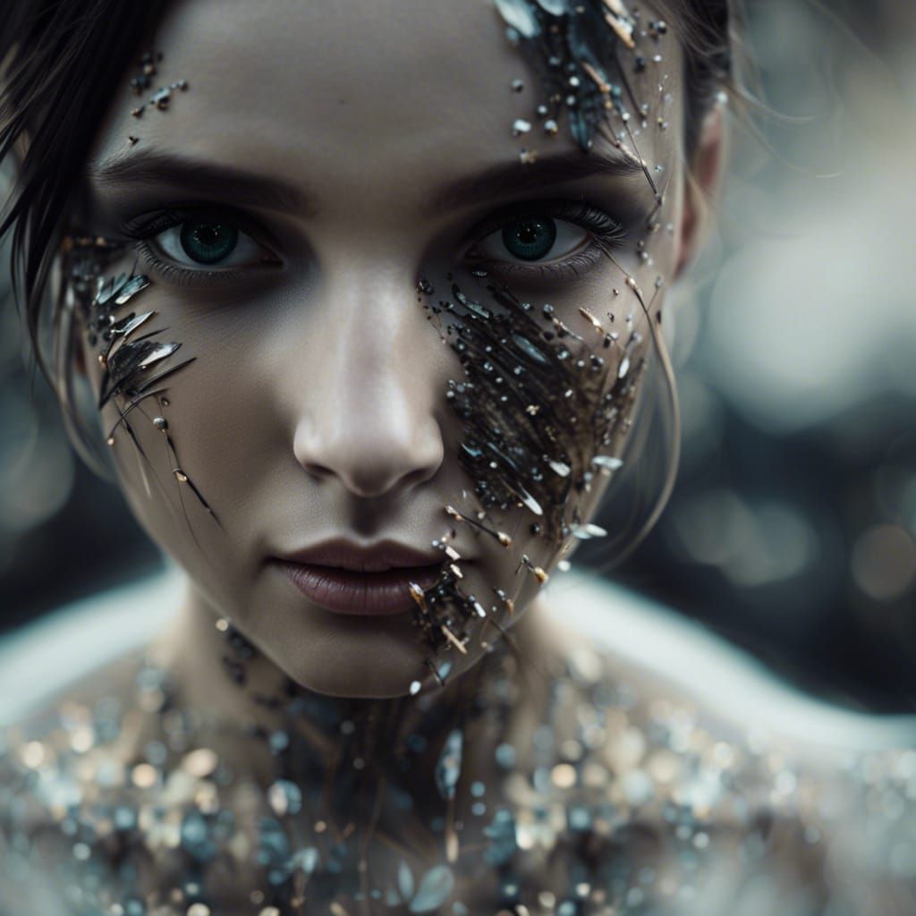 Surreal Fantasy Woman Portrait in Giger Style