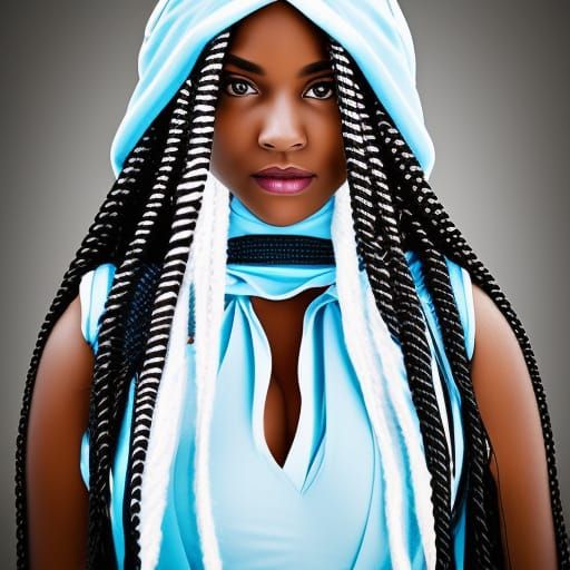 Fantasy Mage with Long Braids in Natural Lighting