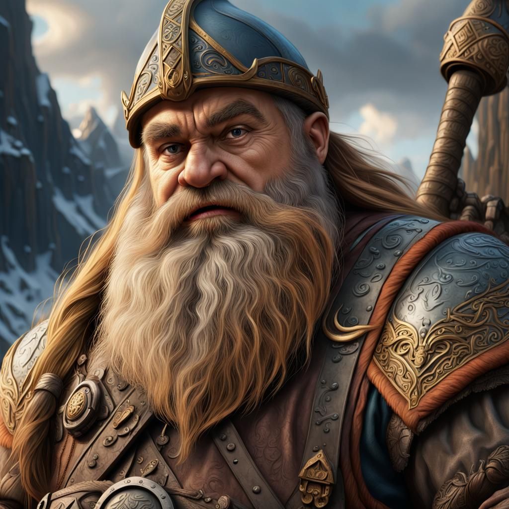 Ultra Realistic Portrait of Gimli the Dwarf