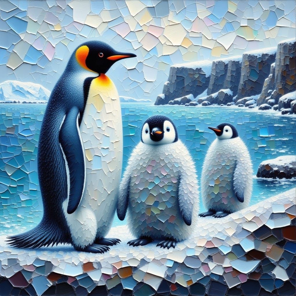 <lora:fioscrackedimpasto:1.0> fluffy penguits