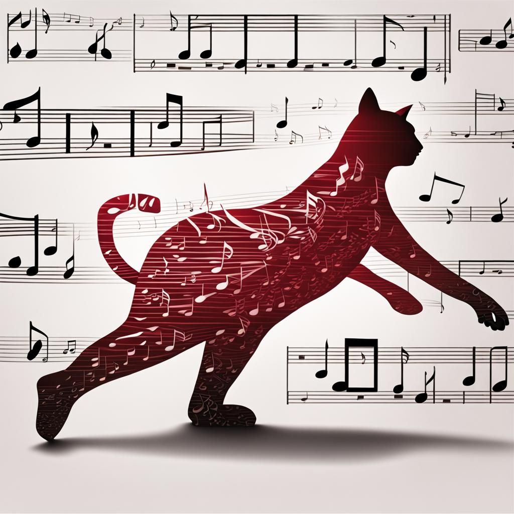 Hyper-Detailed Dancer Made of Music Notes