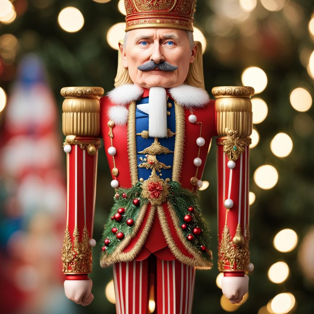 Festive Christmas Putin Nutcracker: Hyperdetailed Image