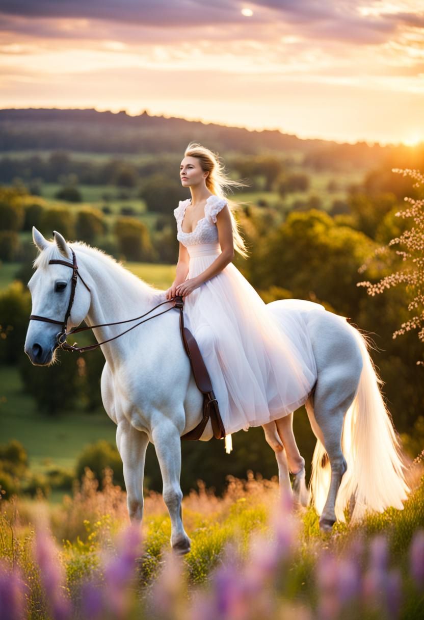 Woman riding in the countryside V2
