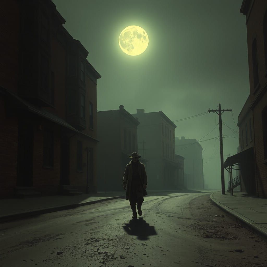 Haunting Great Depression Street Scene in Moody, Atmospheric...