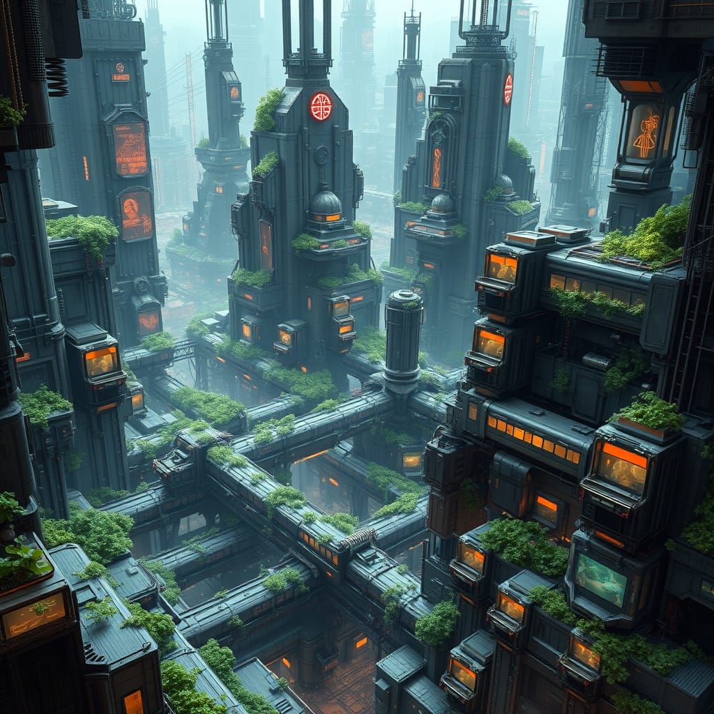 Gritty Futuristic Metropolis Born from Subway Cars