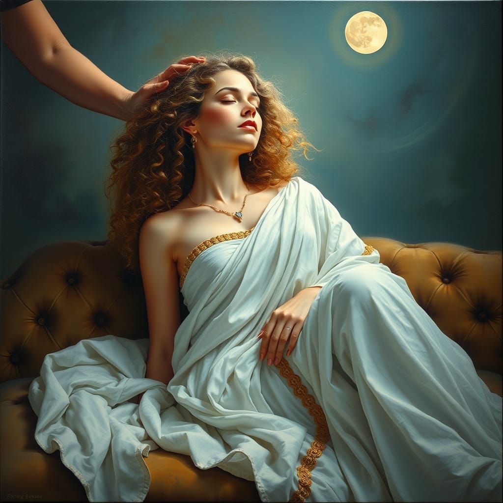 Surreal Goddess in Dreamy Tranquility