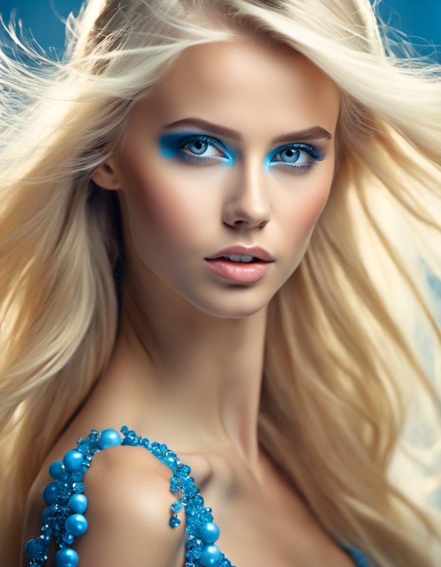 Cute Portrait of a Blond Smurfette