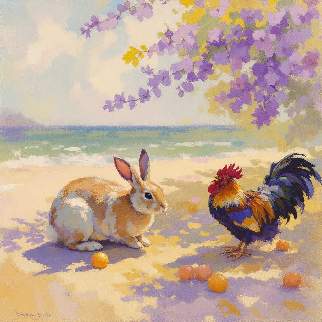 Rabbit and Rooster by the Sea, Summer Leisure