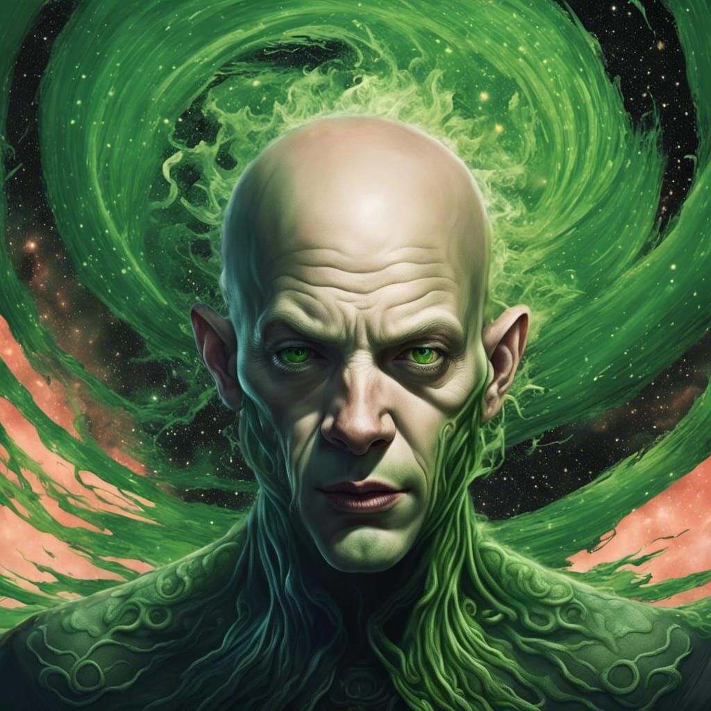 Eerie Emerald Cosmos Swirls in the Void