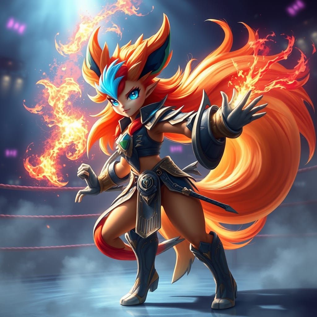 Fiery Fighter Goddess Unleashes Mystic Power in the Ring
