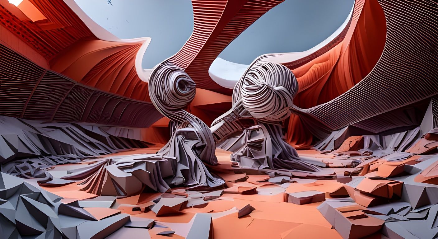 Mars Station Paper Sculptures