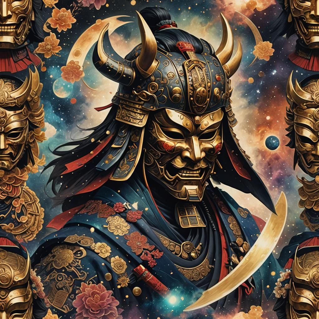 Cosmic Samurai Mask: A Metaphysical Vision