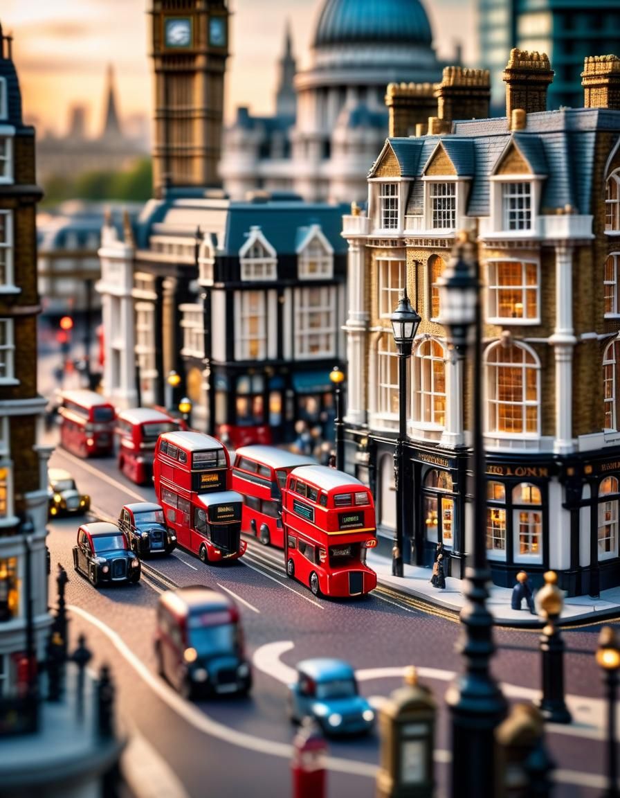 Miniature London Crane View: Tilt-Shift Photography