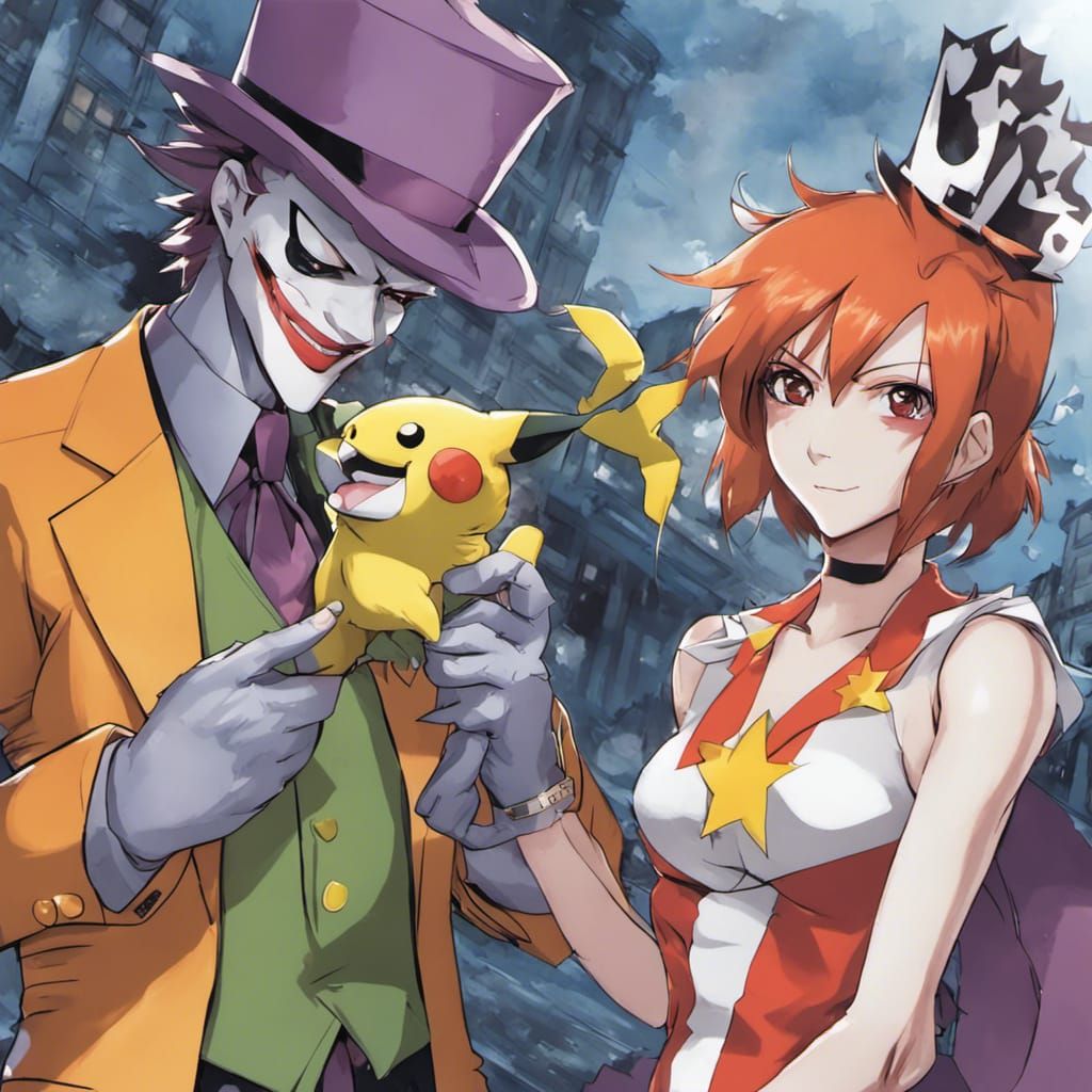Misty and Joker Crossover in Anime Style