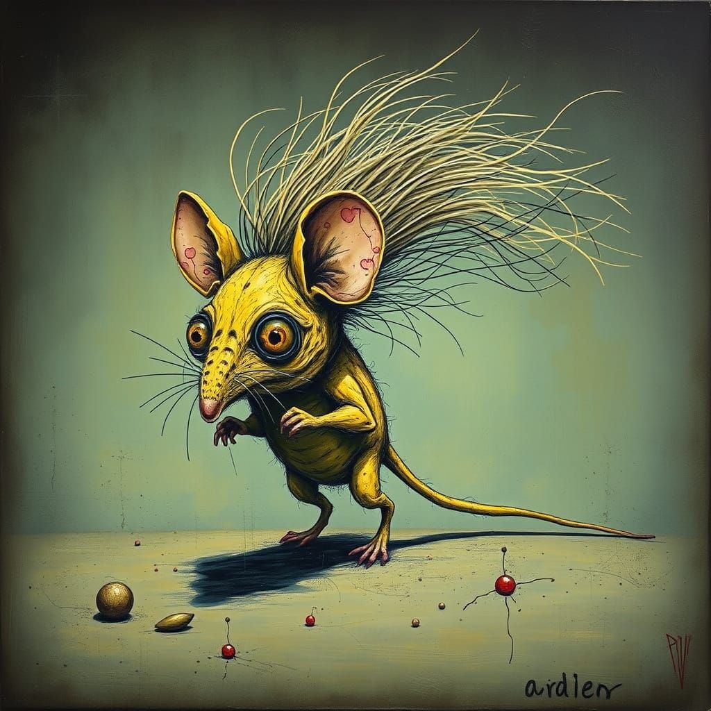 Cute Banana Mouse Orc Creature with Trident Eyes