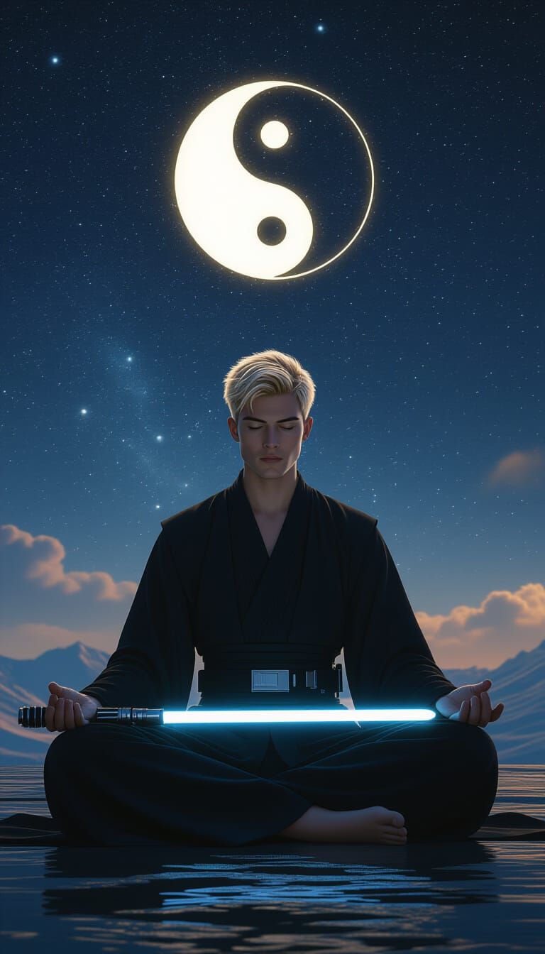 Jedi Meditation in Starfield: A Photorealistic Image