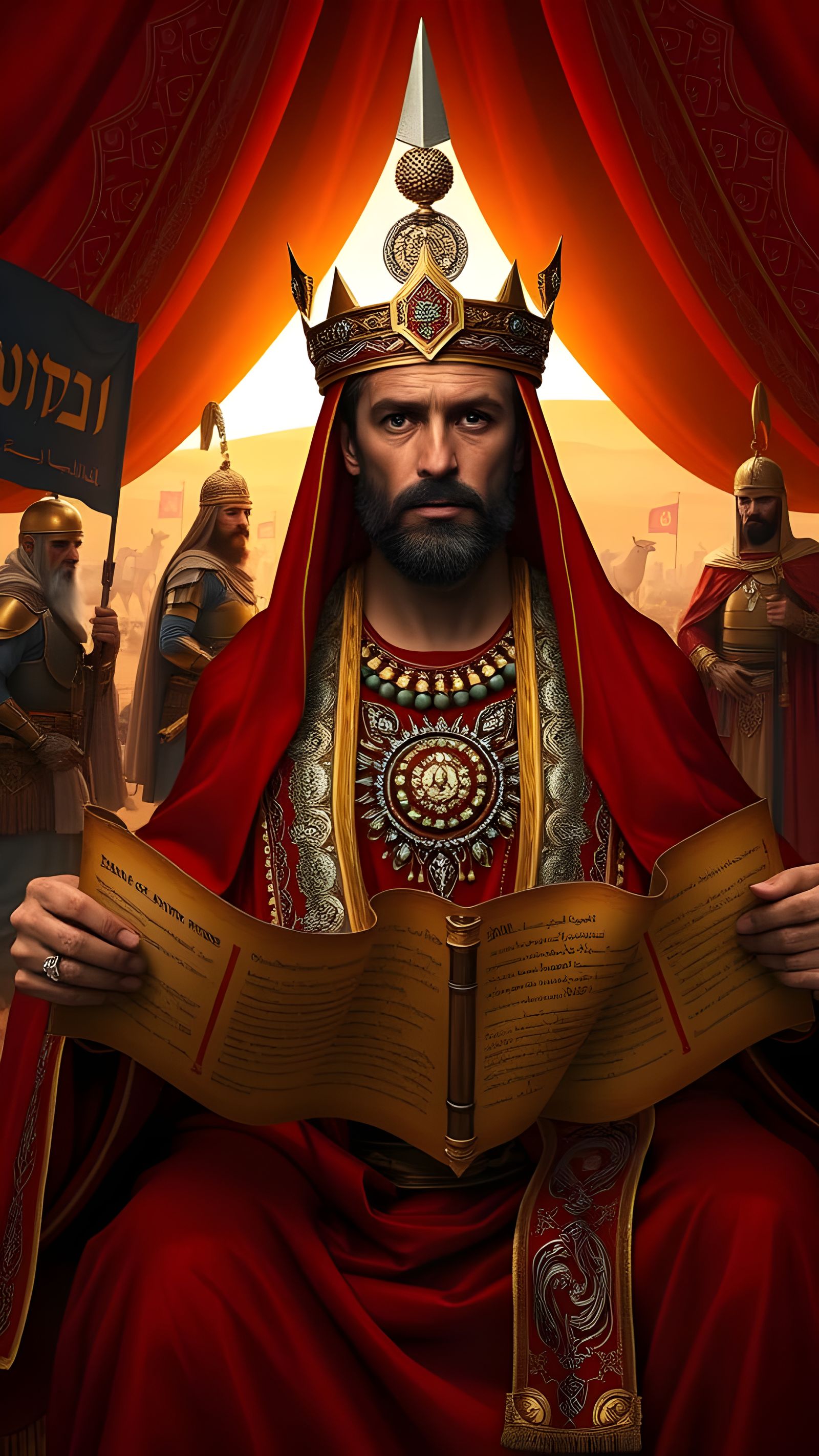 Noble King Tubba' in Regal Desert Tent