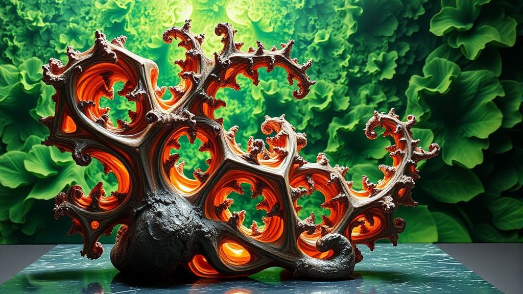 Glowing Fractal Sculpture Based on Mandelbrot Formula