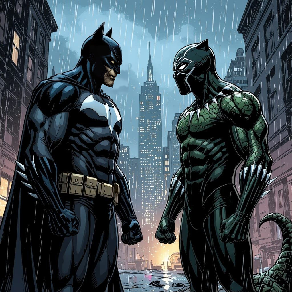 Sentry vs Black Panther and Killer Croc