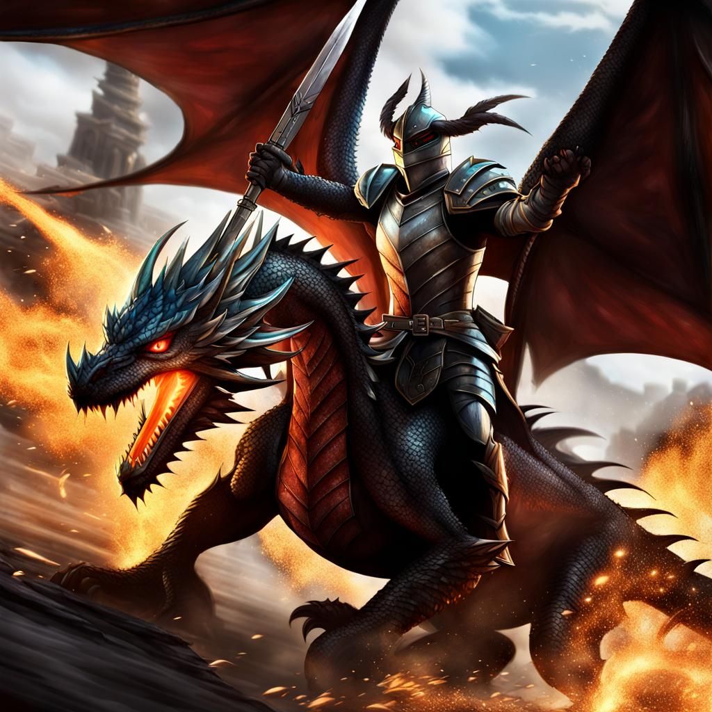 Black Dragon Knight in Diamond Dust Darkness