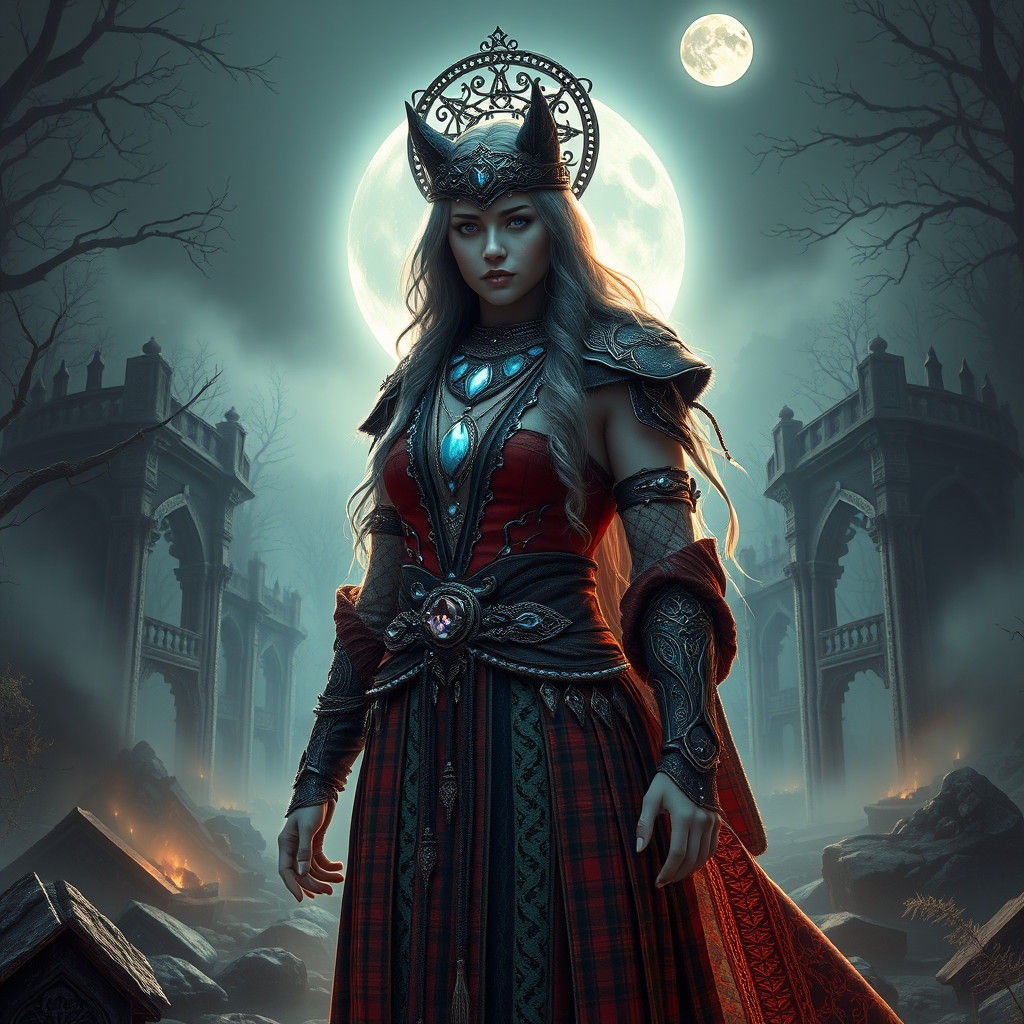 Celtic Priestess Transformation into She-Wolf: Hyperrealisti...