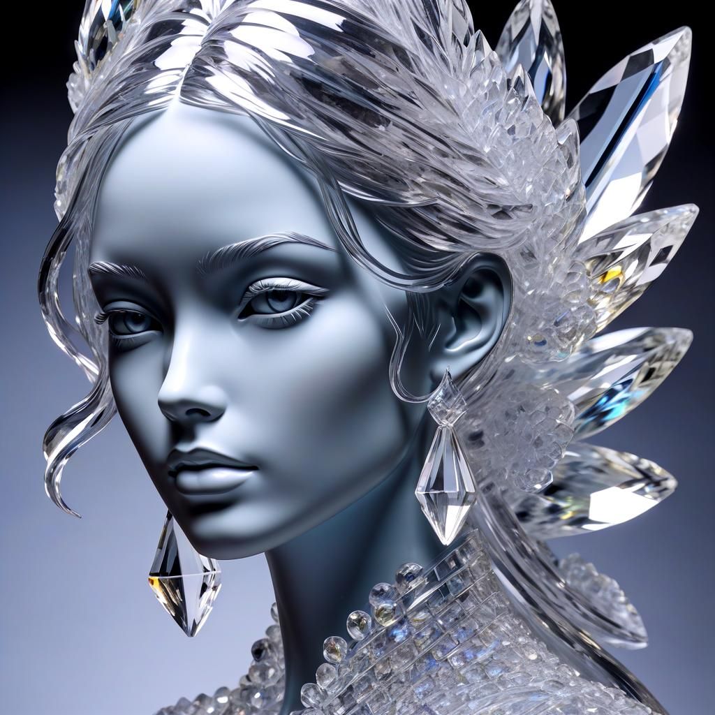 Crystalline Girl Sculpture: Breathtaking Beauty